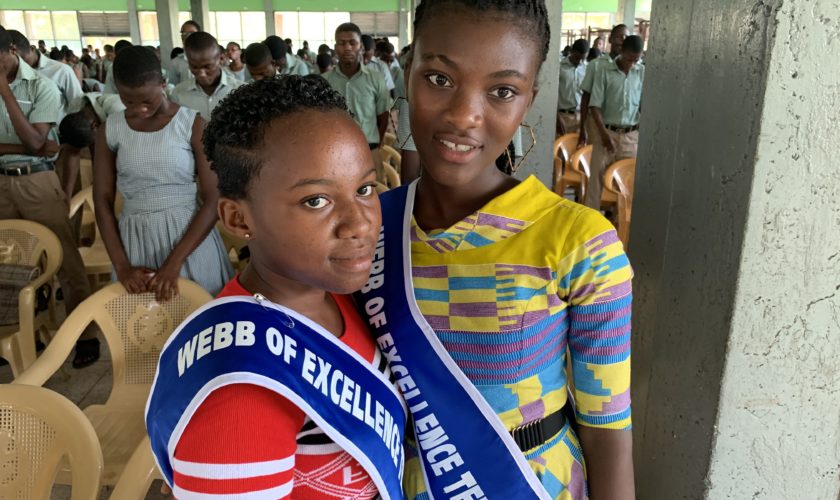 Maiden winners of the Tertiary Support Awards - Juliana Nuerki Annang (left) and Nyemignor Korkor Okai